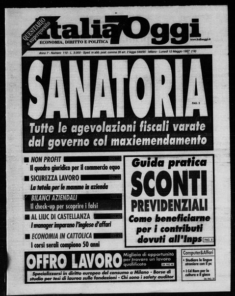 Italia oggi : quotidiano di economia finanza e politica